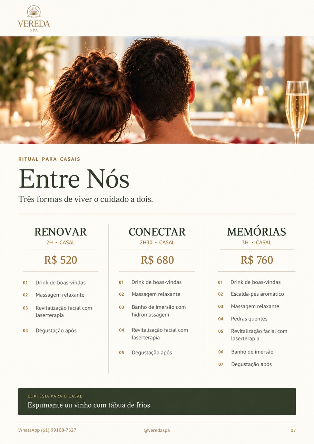 Cena do catálogo Entre Nós: casal em banho de imersão